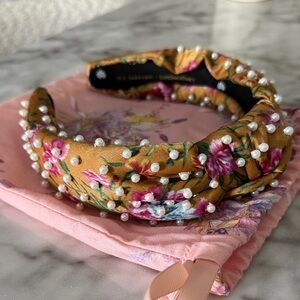 Floral Pearl-Embellished Headband